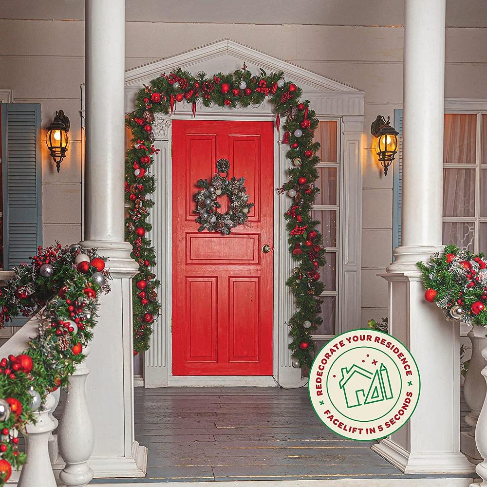 24Pcs Red Balls Ornament Christmas Tree Decoration Hanging Globe Decor 6cm New