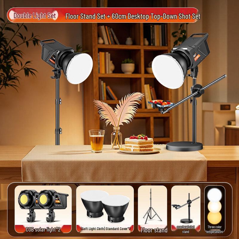 100W Food Photography Desktop Fill Light for Live Streaming & Constant Light Shooting