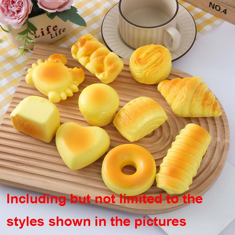 Simulation Squishy Small Bread Fidget Toy Anti-Stress Slow Rising Cheese Cake Pinch Squeeze Stress Anti-Anxiety Gifts