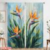 2pcs,2D Plane Printing Popular Curtain Panels Tropical Elegance Polyester Fabric (without Rod) Holiday for Bedroom, Living Room,