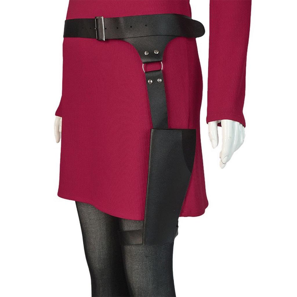 Resident Evil 4 Ada Wong Cosplay Set - 2-teiliges Lederkostüm mit Accessoires