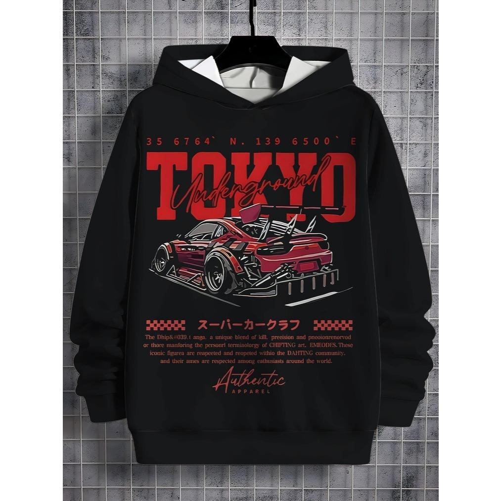 3D Digital Printed Street Racing, Underground Racing Hooded Sweatshirt, Fashionable and Trendy Casual Children's Clothing