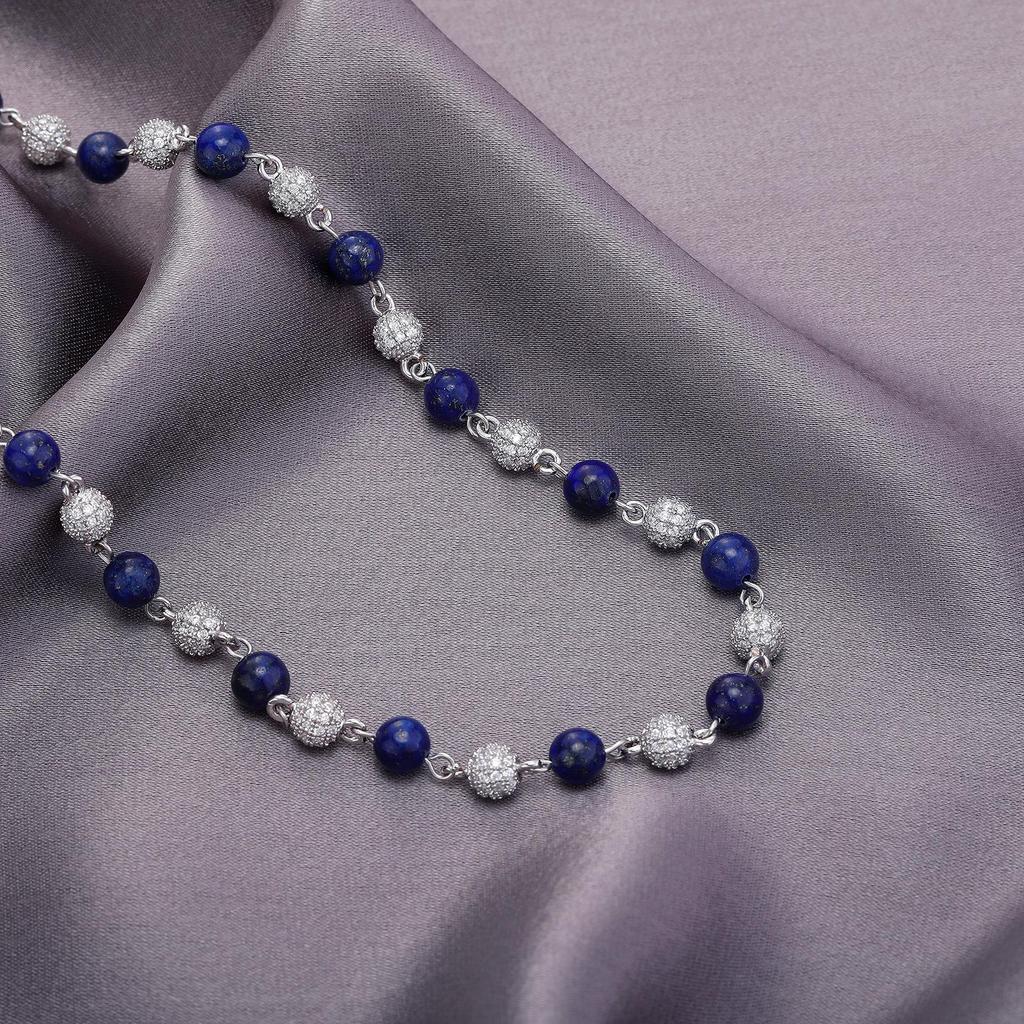 Lapis Lazuli and Zircon Choker Necklace - Hip Hop Style for Men and Women