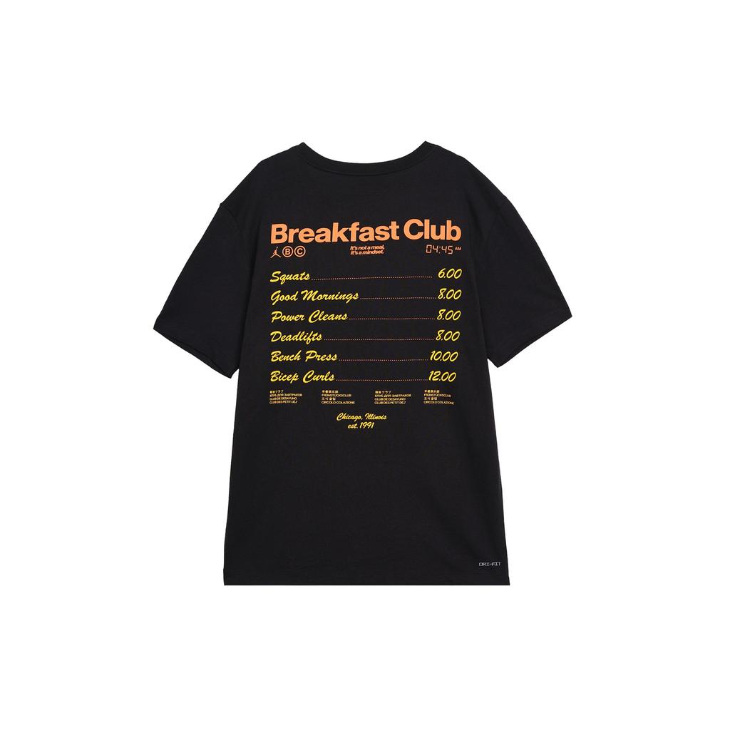 Jordan Alphabet Print Crew Neck Short Sleeve T-Shirt Men Tops Black DQ7385-010