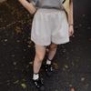 Women's 2025 Summer White Lace Trim A-Line Wide Leg Casual Shorts