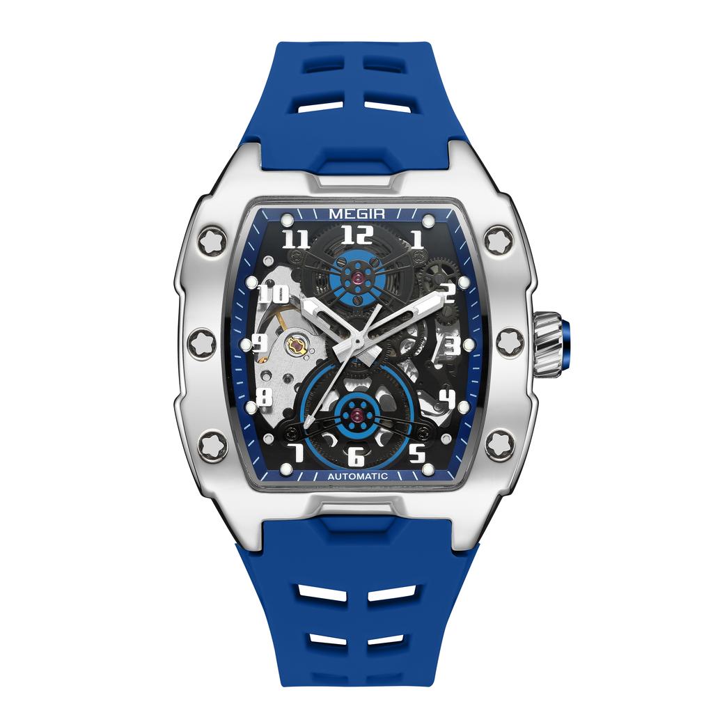MEGIR Marke Mode Mechanische Uhr für Herren Sport Hohl Ausgeschnitten Automatische Armbanduhr Leuchtend Wasserdicht Uhr Reloj Hombre 8602