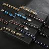 Chunky Stainless Steel Biker Bracelet For Men Women Hip Hop Inlaid Stone Bicycle Chain Bracelet High Quality Party Jewelry Gift
