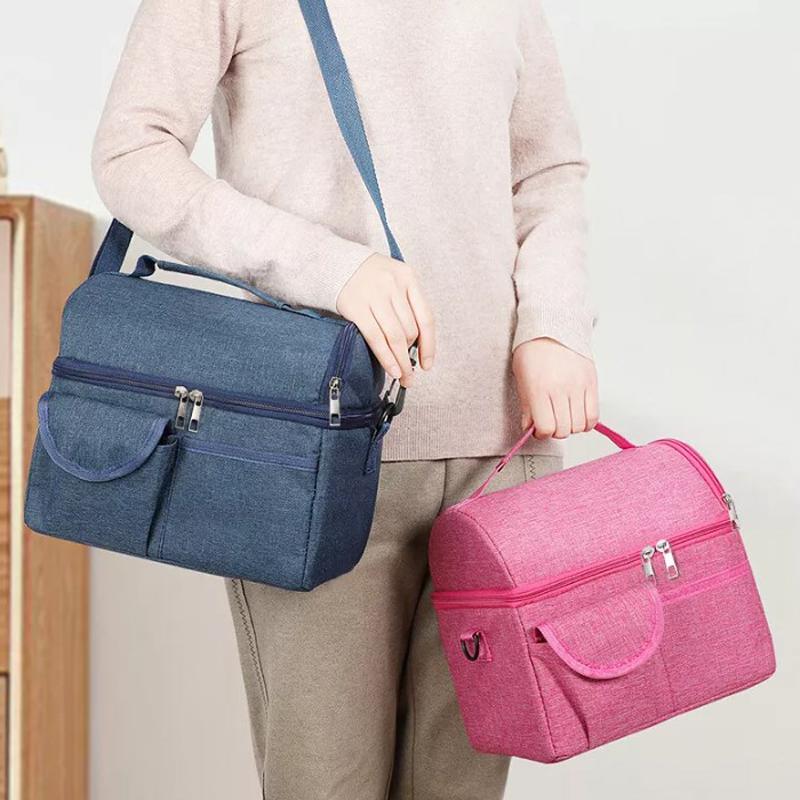 Large Insulated Lunch Bag Adult Kids Men Thermal Cool Hot Food Storage Tote Box