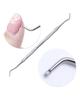 Correcteur de doigt d'orteil à rainure argentée, poussoir à cuticules, dissolvant en acier inoxydable, outils de manucure pour ongles