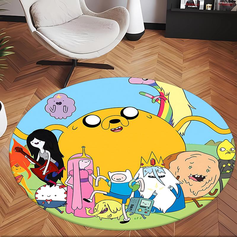 Adventure Time (5) Round Office Rug Decorative Floor Rug for Office Bedroom Living Room and Home Space