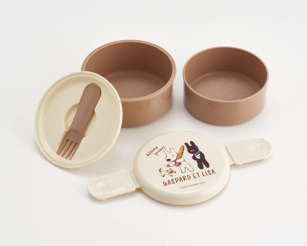 Skater Lisa and Gaspard Bento Box 500ml Made In Japan (ONWR1AG-A), Capacity, Two-Tier, Round, Antibacterial,