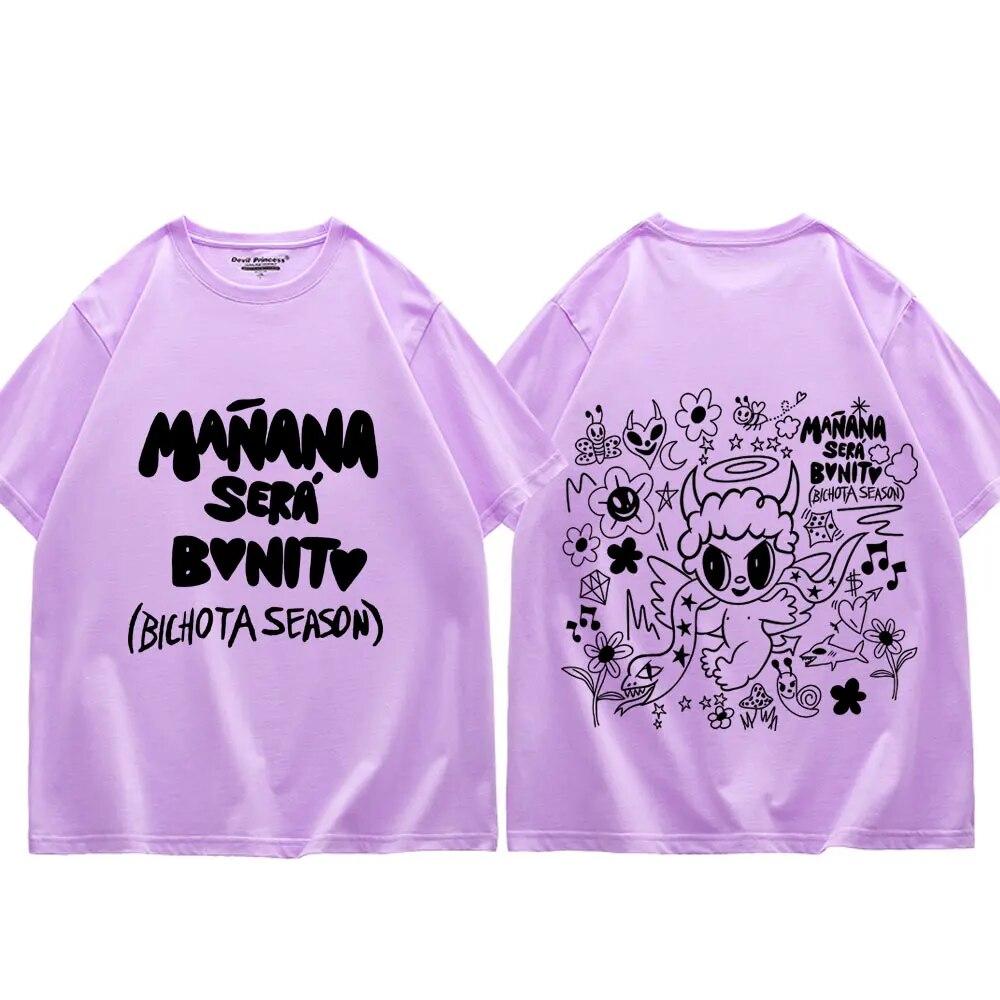 Singer Karol G 2023 New Album Print T Shirt Unisex Women High Street Fashion Oversized T Shirts 100% Cotton Short Sleeve T-shirts