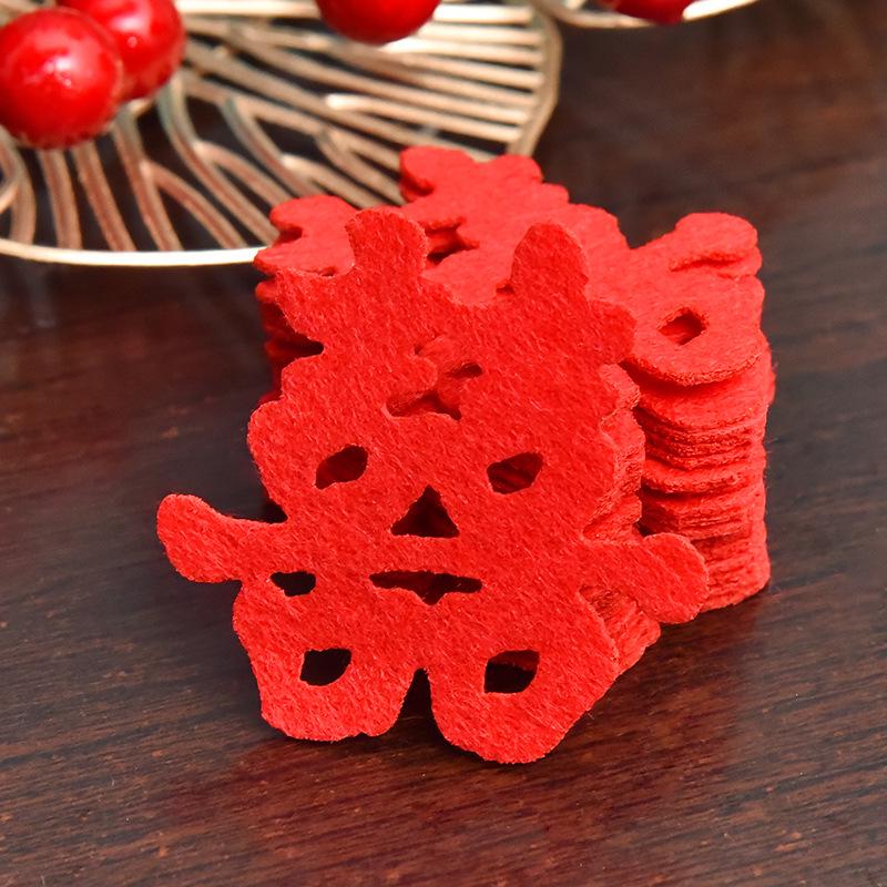 Double Happiness Wedding Bed Decor Set with Flocking Cloth and Mini Hand-Thrown Fruit Plate