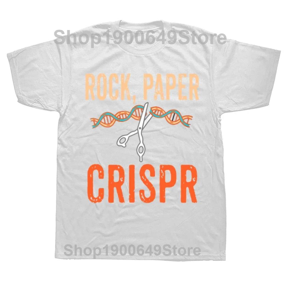 Vintage Rock Paper Crispr DNA Biologist Genetic Engineering Science Graphic Tshirt Men Women Hip Hop Oversized T Shirt