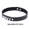 BDSM Random Shot Black Bondage Collar Neck Sleeve Adjustable Leather Necklace Tow Rope Erotic Sex Games Chastity Sex Toys