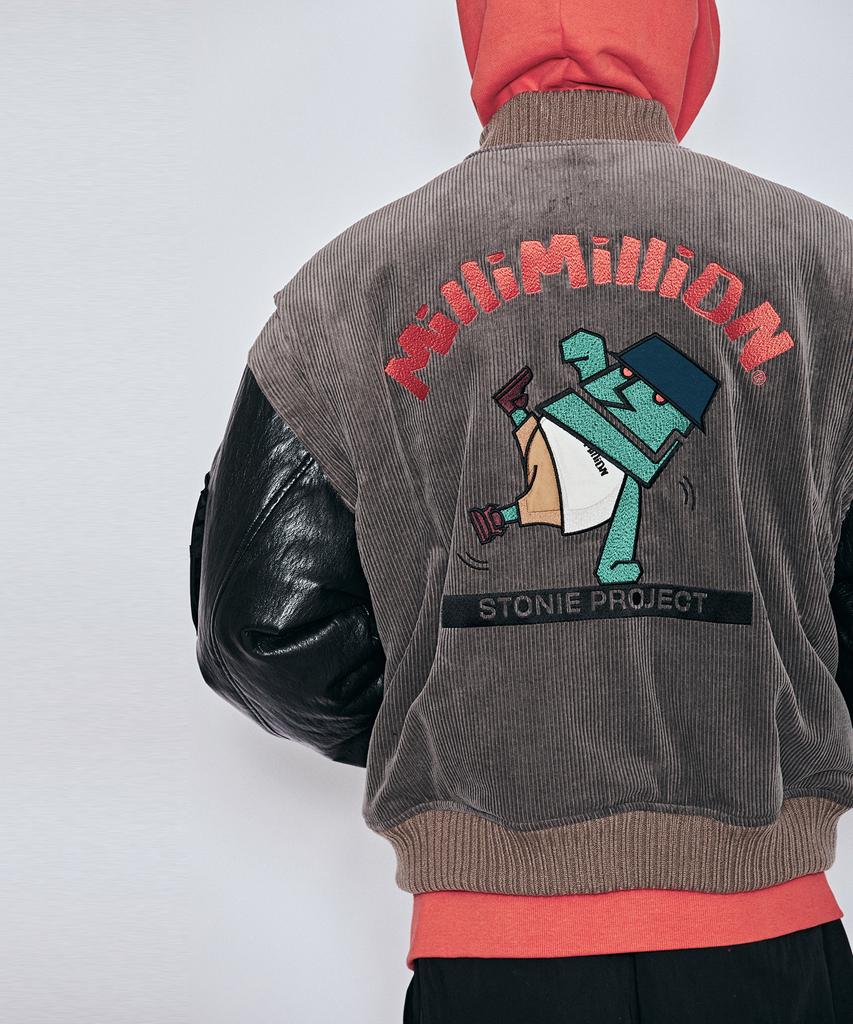 Millimillion Mudstone Corduroy Ma-1 Jacket J07- Gray