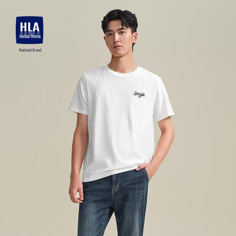 HLA Men s Round Neck Jacquard Short Sleeve T-Shirt L