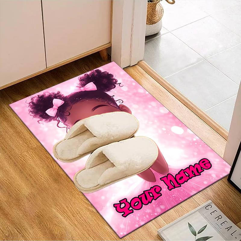 1PC Custom Name Pink Sparkle Dreams Theme Floor Mat Ideal for Living Room, Game Rooms, Office, Bedroom,Floor Mat Playful Design
