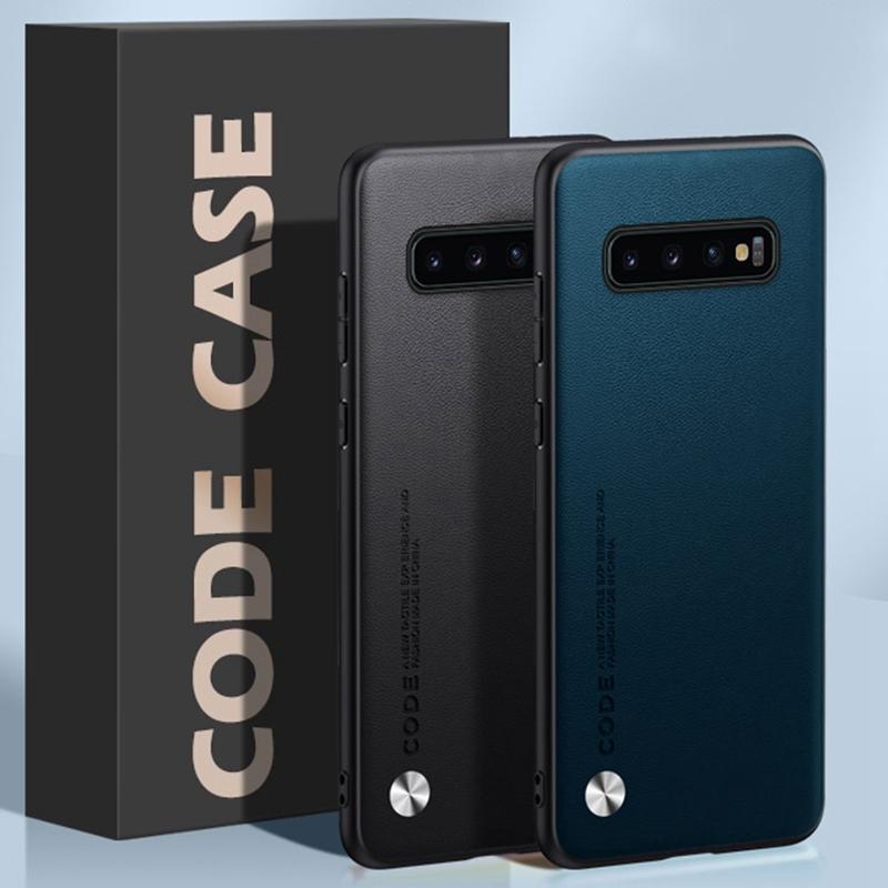 Luxury PU Leather Case For Samsung Galaxy S10 5G S10 Plus S10Plus Back Cover Business Matte Silicone Protection Phone Case Coque