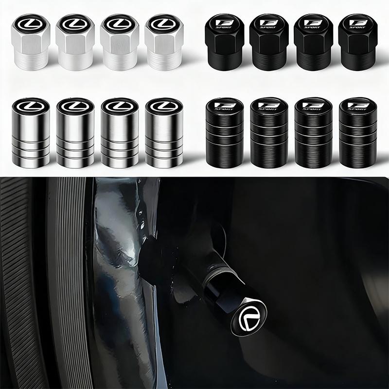 4Pcs Car Metal Wheel Tire Valve Air Stem Cap For Lexus F SPORT IS250 IS200 CT200h GS300 LS430 RX450h LX570 IS300 ES300h NX300h AEW1