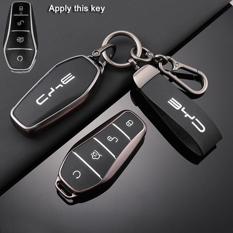 Car Key Case For BYD Yuan Plus ATTO 3 Song Han Pro Dmi Dolphin Seagull Seal U Leather Auto Accessories Keychain Key Cover Shell