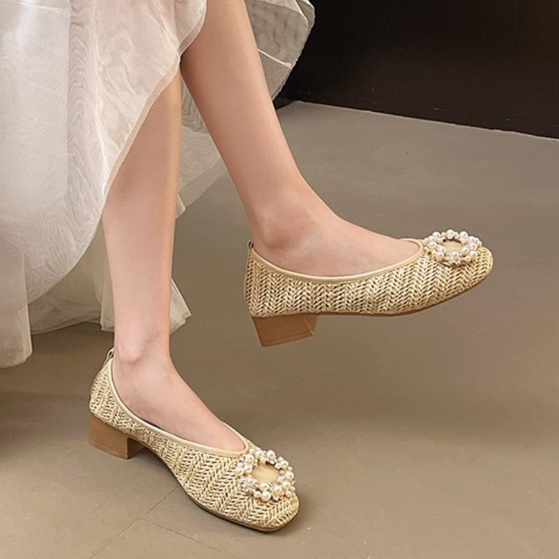 Flats Luxury Leather Casual Shoes for Woman 2026 Kawaii Women's Summer Footwear Flat Cute Elegant Dress Quick Delivery Trend E