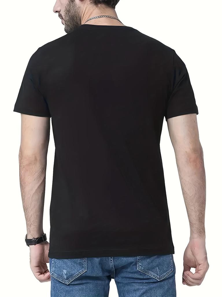 European size Summer Men's Fashion Pattern Short Sleeve T-Shirt with Letter Print Funny Fashionable Crew Neck Tee Tops for Men