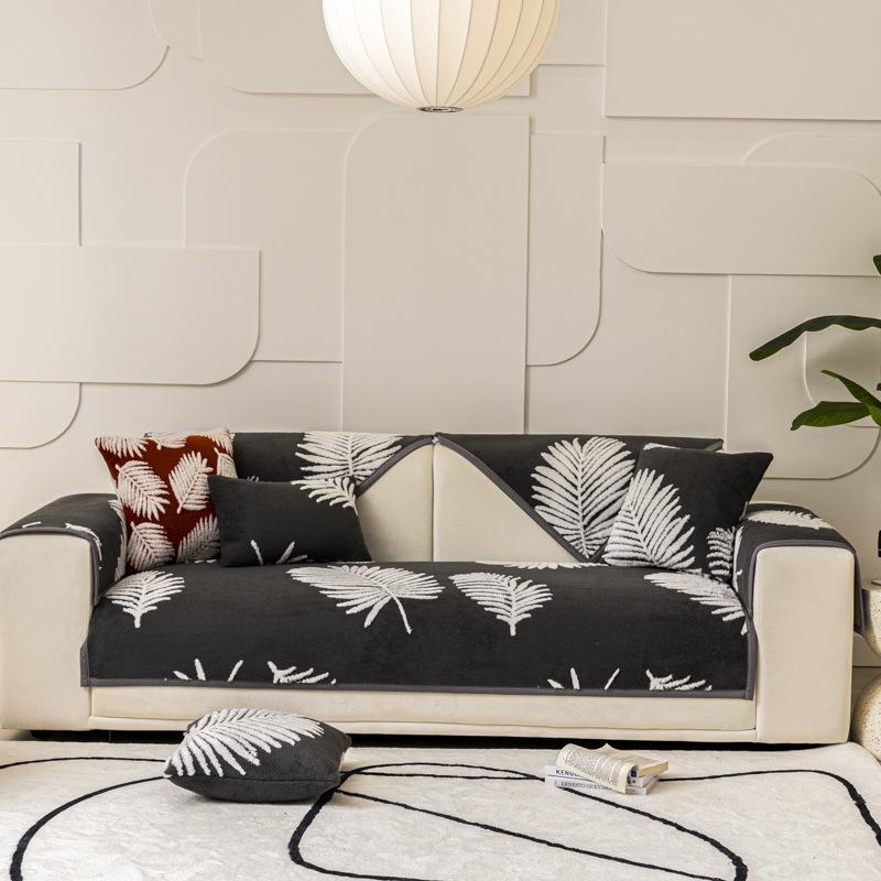 

Подушка для дивана, утолщенная зимняя плюшевая катионная жаккардовая подушка для дивана, комбинированная спинка для дивана, чехол для полотенца 90*70cm