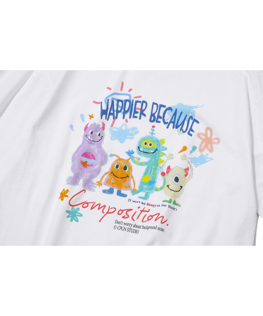 CPGN STUDIO Dtp Happy Day White Short Sleeve T-Shirt
