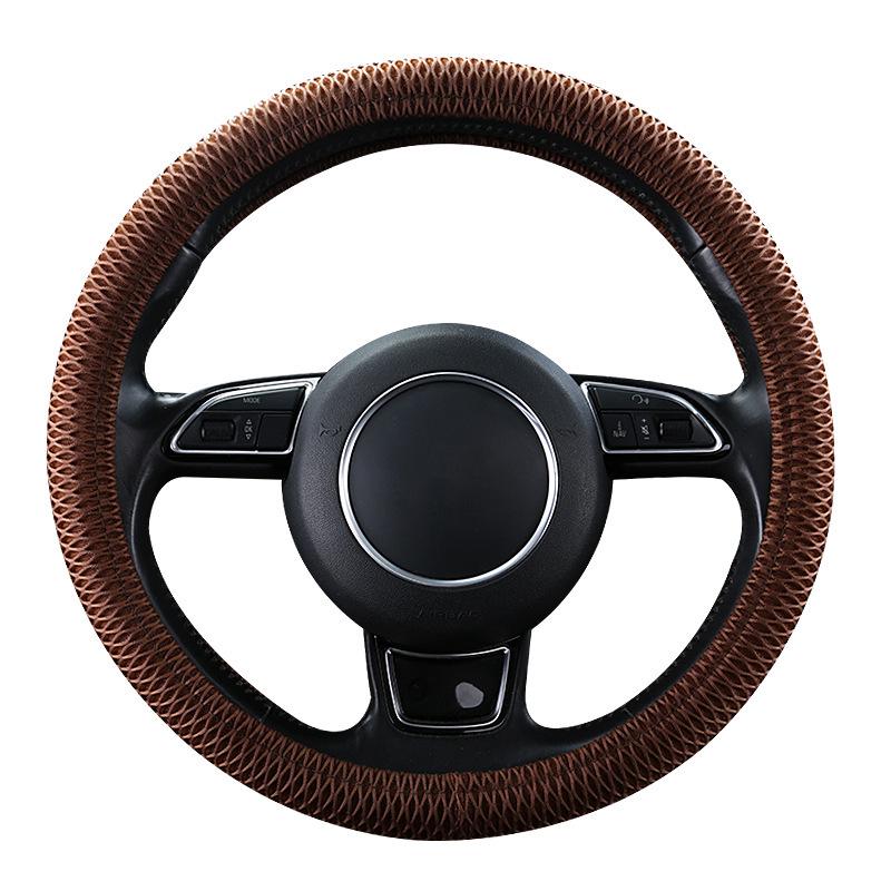 Breathable Mesh Car Steering Wheel Cover - Cute Honeycomb Sandwich Design