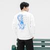 Li Ning Badminton Series Thunder Dragon Print Sports Casual Pullover Sweatshirt Men Sweatshirt White AWDSE89-2