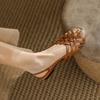 Rome Woven Sandals Women Flat European and American Women's Shoes White Low Heel Hollow Fish Mouth Shoes