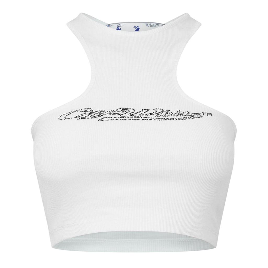 Canotta da donna/ragazza Off White vestibilità rilassata