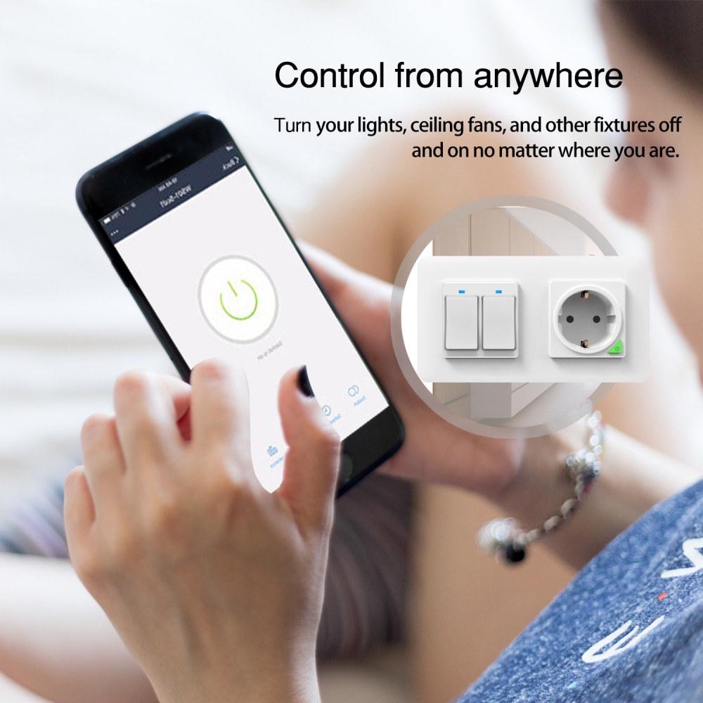 EU Standard 120 Tuya Wireless Two-Way Alexa Wall Switch