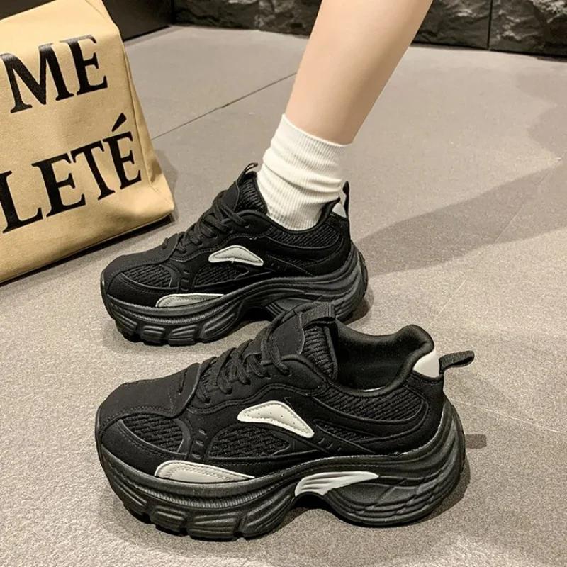 Women Vulcanized Shoes  Spring New Fashion Thick Soled Breathable 2024 Versatile Comfortable Non Slip Casual Sports Shoes  35-40
