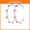 Stylish Plated Gold Heart Hoop Earrings Fashionable Alloy Heart Jewelry Shape