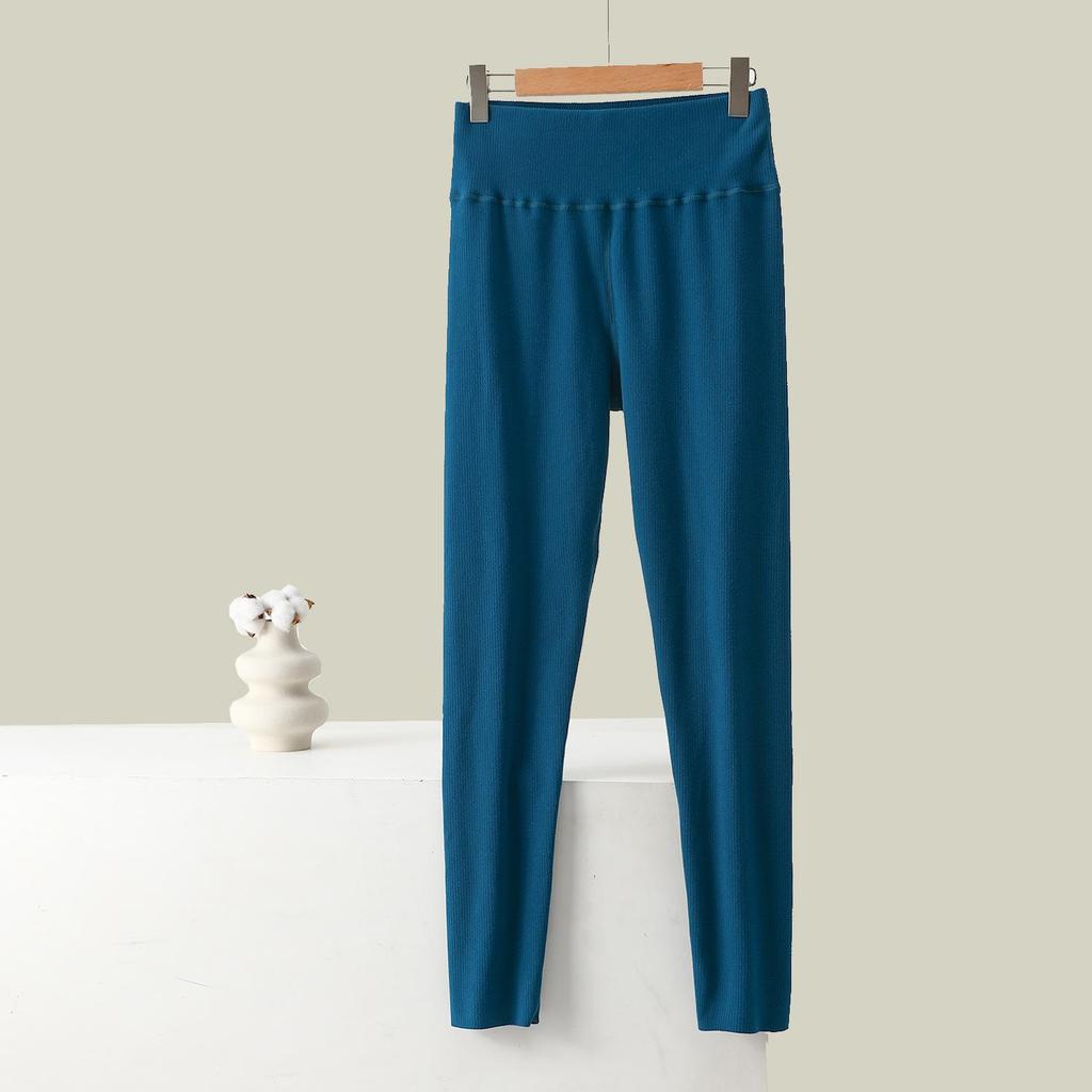 Women's High-Waisted Warm Slimming Pants - Brushed, Thickened, Stretchy, Plus Size, Cropped, Solid Color for Autumn/Winter