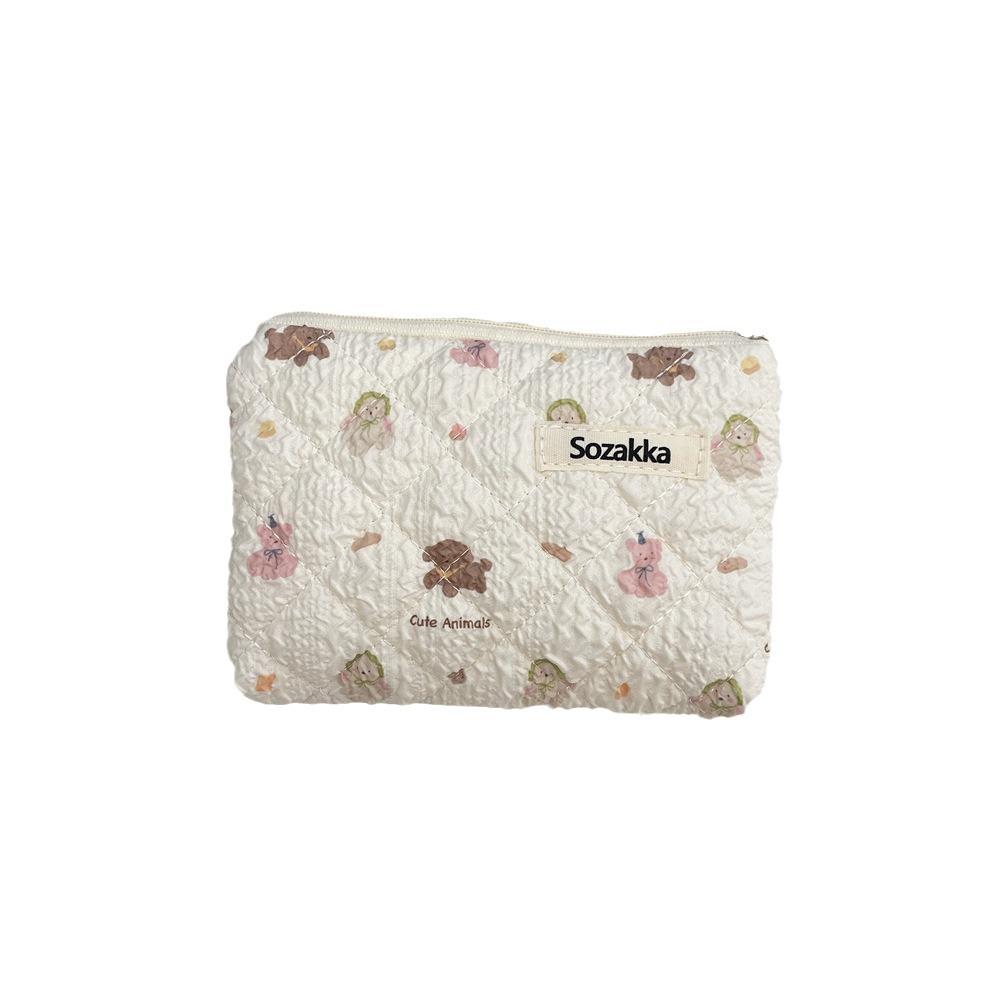 Floral Quilted Cotton Sanitary Napkin & Coin Storage Bag - Large Capacity, Soft, Cute Design