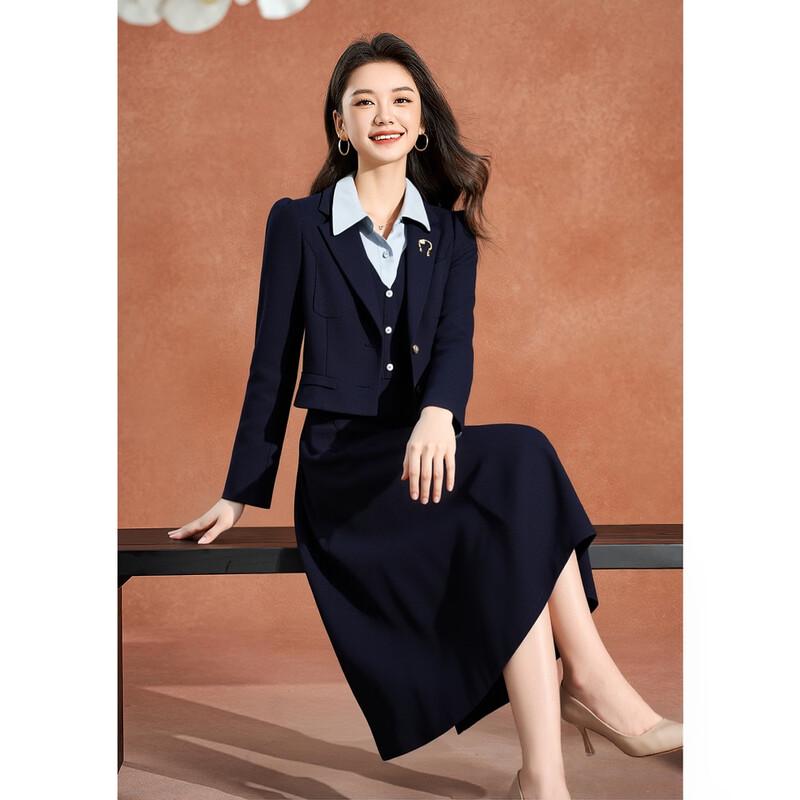 Mei Lan Ni Faux Two-Piece Layered Dress & Short Jacket Set 3XL