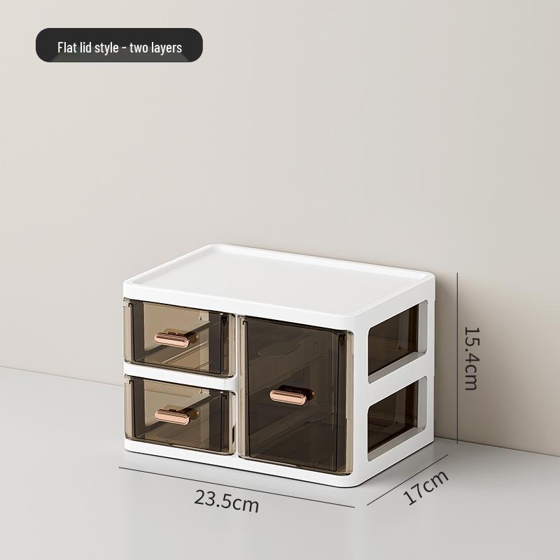 Desktop Skincare & Stationery Organizer: Large-Capacity, Multi-Layer, Drawer-Type Storage Box