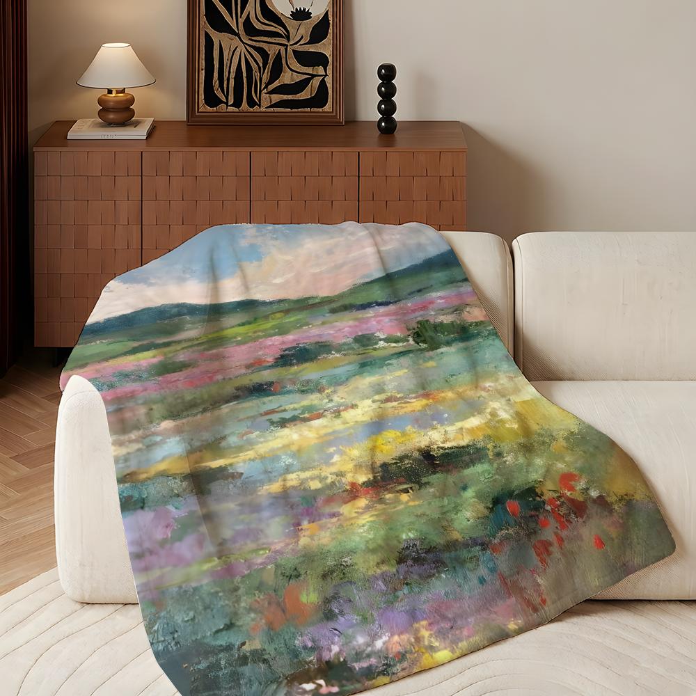 Artist C-Claude M-Monet Throw Flannel Throw Blanket, Lightweight Cozy, Durable Washable cute Cool