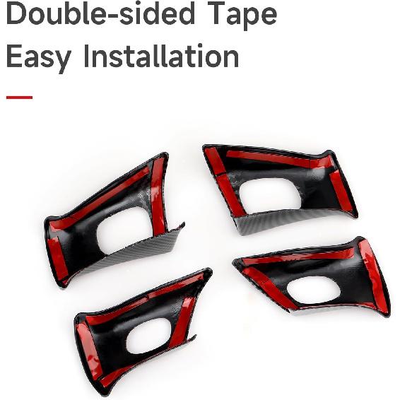 4PCS Car Trim Cover Carbon Style ABS Decal Sticker Compatible With Chevy Silverado Suburban Tahoe Avalanche Express GMC Sierra Yukon Savana 2003-2006