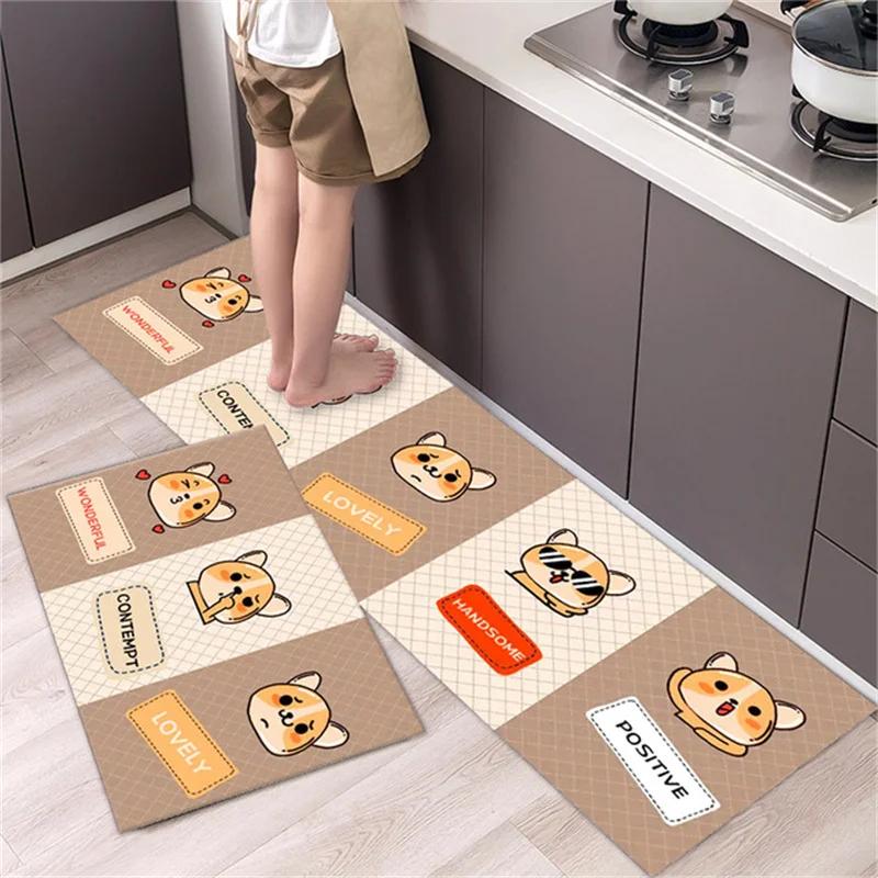 Cartoon Non-slip Soft Kitchen Mat Home Long Strip Kitchens Rug Set Entrance Doormat Washable Hallway Carpet Bath Living Room Rug