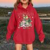 Children's Fashionable Casual Long-sleeved Loose Christmas Print Pullover Hooded Sweatshirt