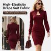 Damen Hochgeschlossenes Cut-Out Langarm Bodycon Minikleid Elegantes Partykleid