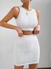 Europäisches & Amerikanisches Damen Sommer Einfarbig Gestricktes Jacquard Camisole Weste und Bodycon Rock Set
