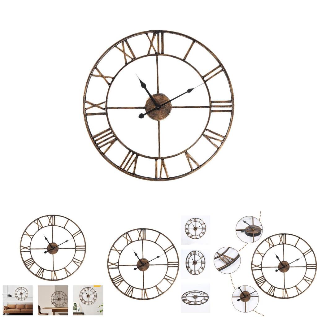 Distinctive Antique Rust Wall Clock With Silent Movement 40cm Diameter Metal Clocks