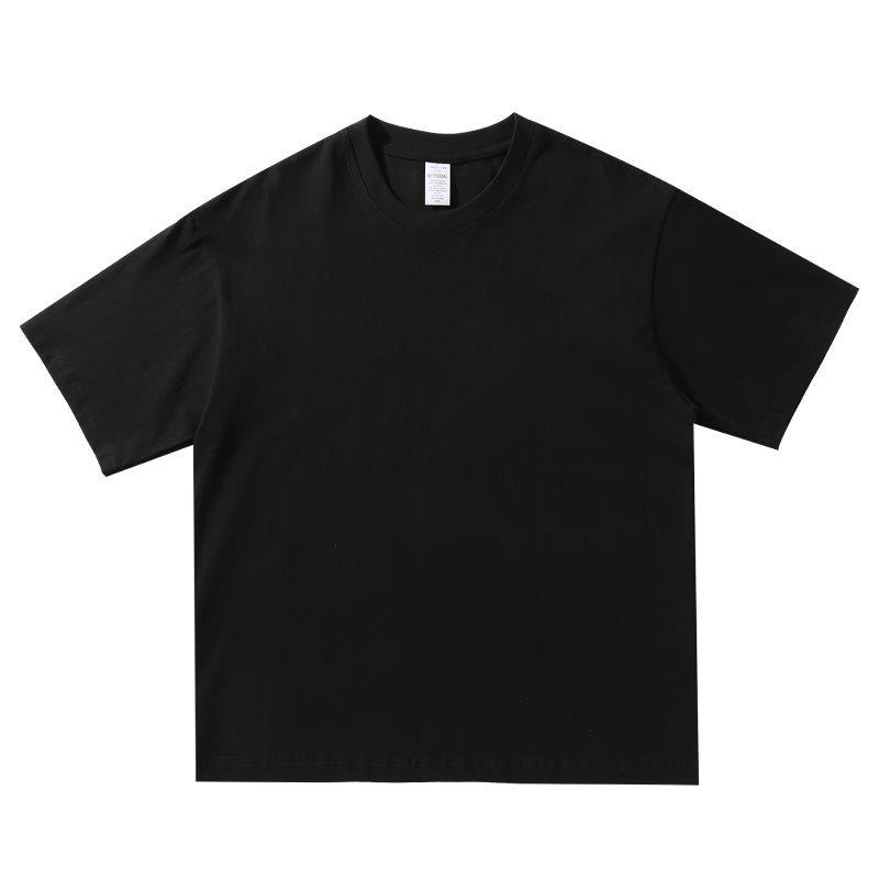 Combed Cotton Multi-color Round Neck Drop Shoulder Heavyweight Short Sleeve T-shirt - Trendy Casual Hong Kong Style