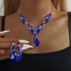 European and American Alloy Rhinestone Set Necklace Earrings Two-piece Set Wedding Jewelry Accessories Women 2026