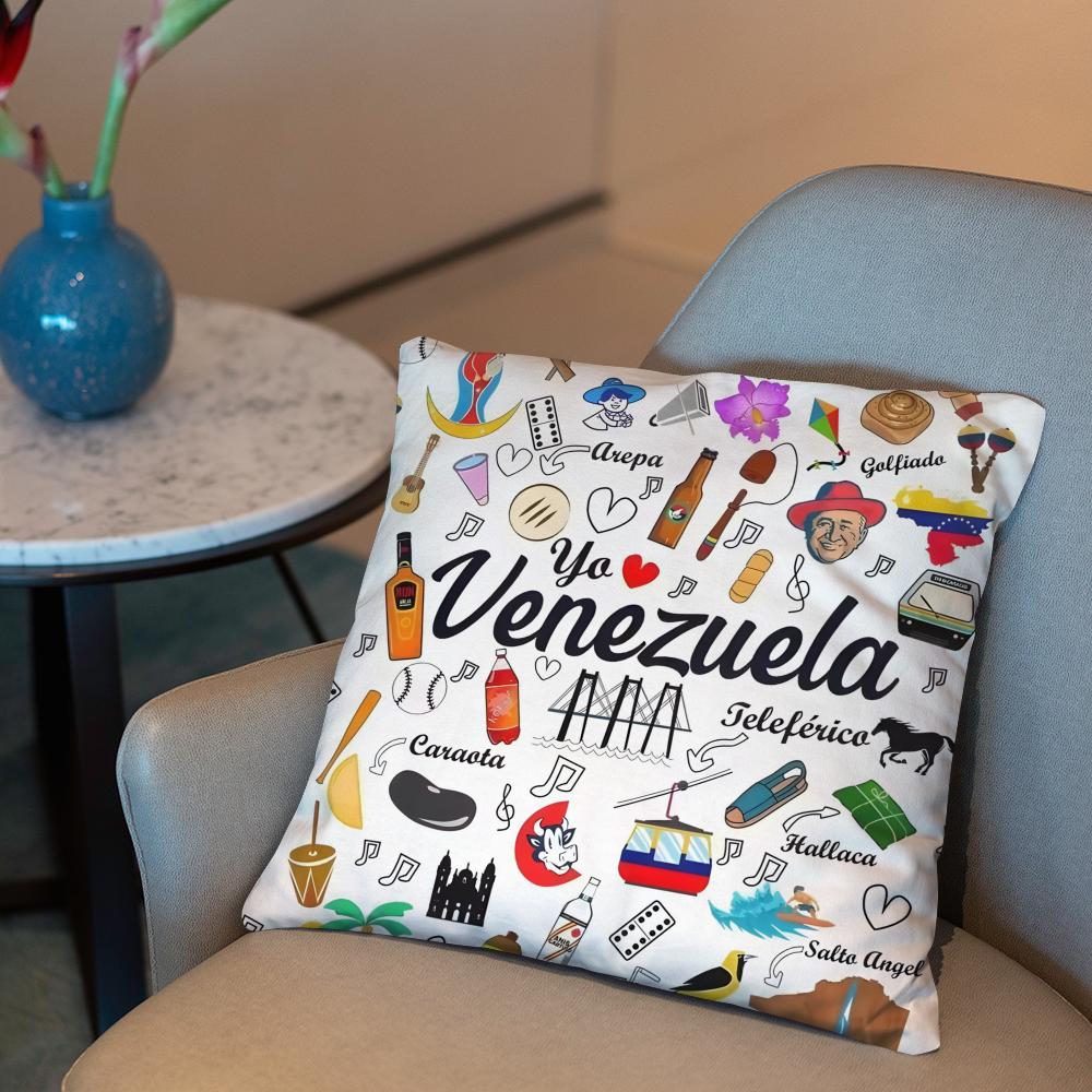 Venezuela Pride Print Pattern Cushion Cover 2-in-1 Reversible Plush Pillow Cover | Car/Sofa/Bed | Perfect Gift